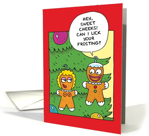 Sweet Cheeks Gingerbread Sexy Ornaments Funny Christmas card (1090330)