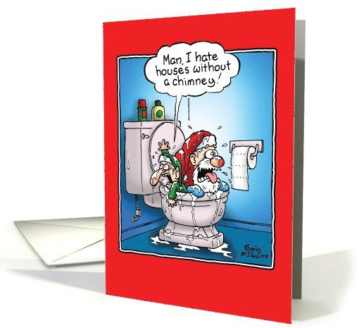 House With No Chimney Toilet Humor Christmas card (1090346)