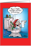 House With No Chimney Toilet Humor Christmas Card