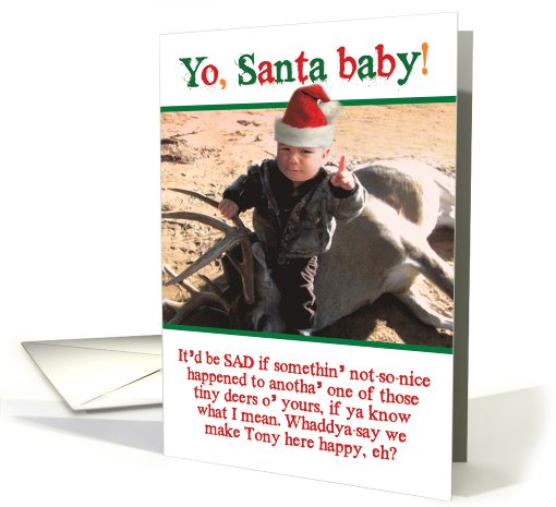 Deer Killer Humor Mob Threat Funny Christmas card (1090382)