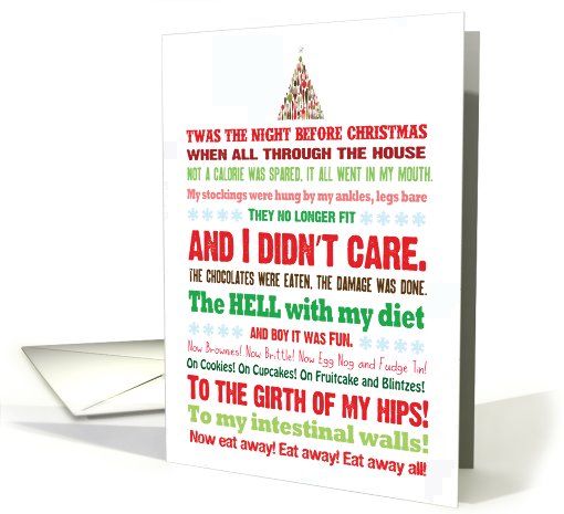 Twas the Bite Before Christmas Binge Eating Humor card (1090398)