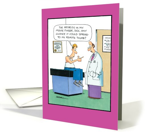 Mouse Finger & Remote Thumb Dr. Humor Father's Day card (1090442)