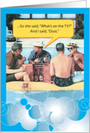 I Said Dust Funny Retro Poolside Men Father’s Day Card