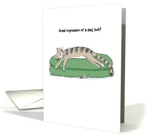 Impression Of Dad Lazy Cat Funny Father's Day card (1090480)