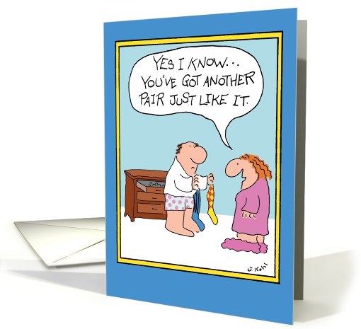 Missing Sock Funny Father's Day card (1090482)