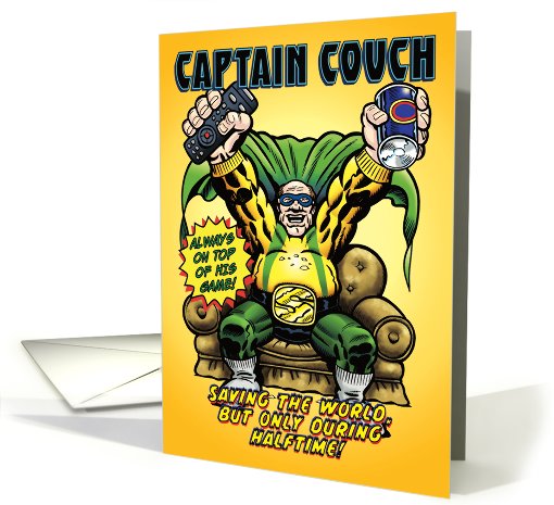 Captain Couch Hero Funny Father's Day card (1090510)