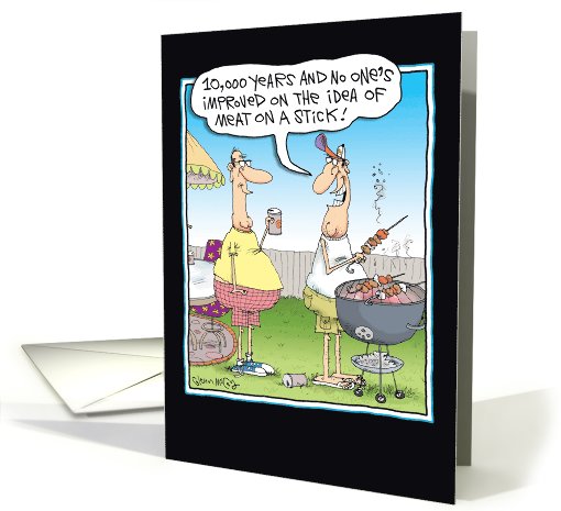 Meat On A Stick BBQ Perfection Dad Funny Card for Father's Day card