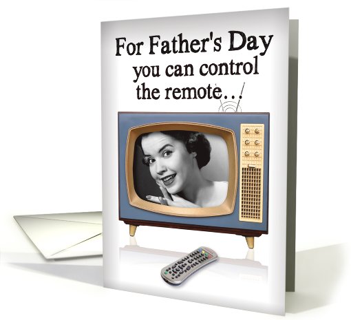 Remote or Thermostat Retro TV Father's Day  card (1090532)