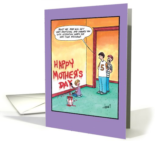 In Big Trouble Painting on Walls Funny Mothers Day card (1090568)