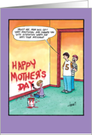 In Big Trouble Painting on Walls Funny Mothers Day Card
