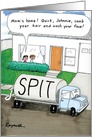 Spit Truck Humor Comb Hair & Wash Face Mother’s Day Card