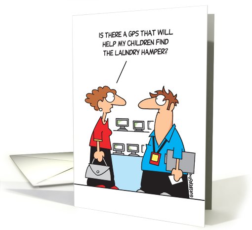 Laundry Hamper GPS Mothers Day card (1090610)