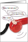 Mouth Full Waiting on Phone Call from Child Funny Card for Mother’s Day card