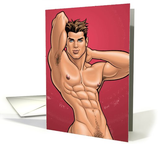 Hot Six Pack Man Be mine Valentine? card (1090702)