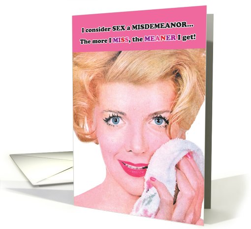 Misdemeanor Sex Adult Funny Valentines Day card (1090708)