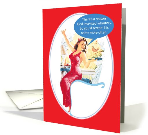 Scream Humor Vibrator Adult Humor Valentines Day card (1090712)