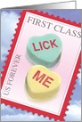 Lick Me Adult Humor Stamp Valentines Day Card
