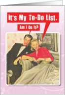 To Do List Adult Humor Vintage Valentines Day Card