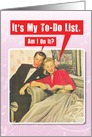 To Do List Adult Humor Vintage Valentines Day Card