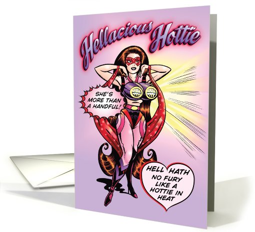 Hot Babe Superhero Humor Valentine's card (1090760)