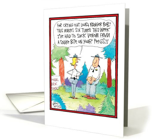 Snake Bite Penis Adult Humor Valentines Day card (1090774)