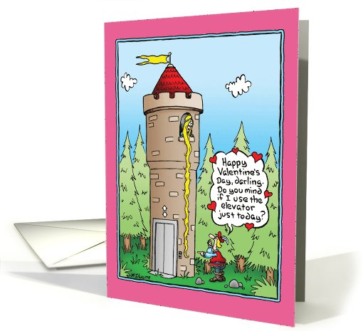 Rapunzel Elevator Valentines Day Card Humor card (1090784)