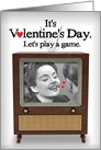 Just the Tip Adult Humor B&W TV Valentines Day Card