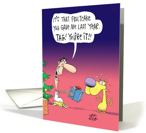 Regifted Fruitcake Tag You're it Christmas Holiday Joke card (1456280)