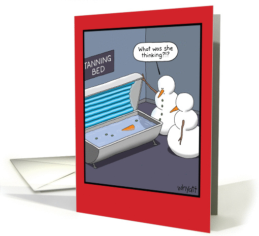 Snowman Tanning Bed card (1456356)