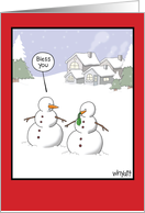 Snowman Sneeze card