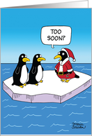 Santa Penguin Christmas Joke Paper Card