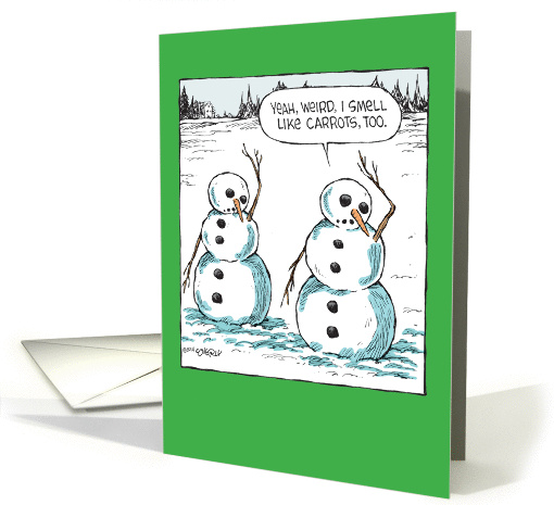 Snowmen Armpit Carrot Smell Christmas Holiday Humor card (1457044)