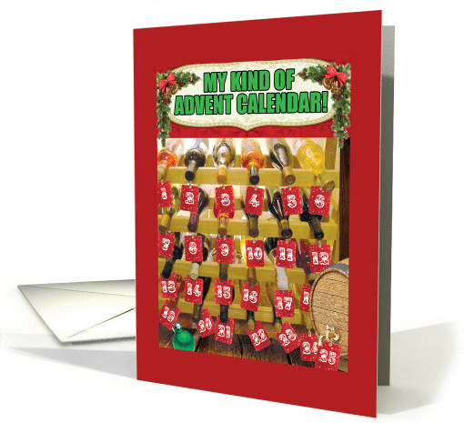 Wine Advent Calendar Christmas Humor card (1457128)