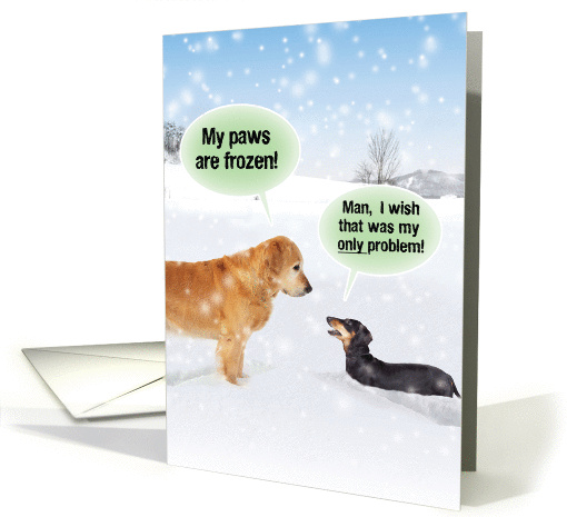 Dogs My Paws Are Frozen Christmas Joke Paper card (1457156)