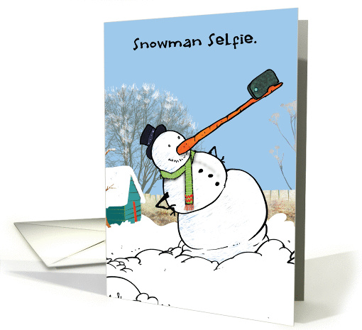 Snowman Selfie Christmas Joke Paper card (1457162)