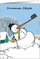 Snowman Selfie Christmas Joke Paper Card