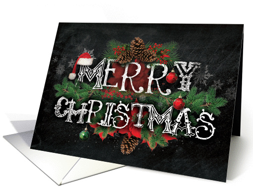 Christmas Chalk and Poinsettias Christmas card (1458232)