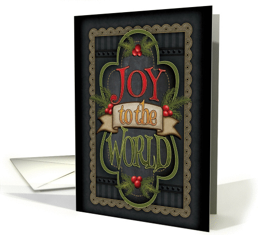 Christmas Joy to the World with Ornate Frame Pine Sprigs... (1458258)