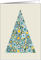 Ornamentals Modern Christmas Tree with Swirls in Teal and Yellow card