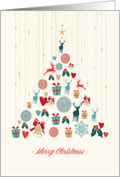 Happy Holidays Christmas Tree Symbols of the Holiday card