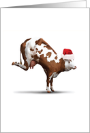 Holiday Bovine Nirvana Yoga Christmas Cow card