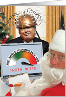 Trump Truth Meter: Showing Santa Speculating what list to put Trump on card