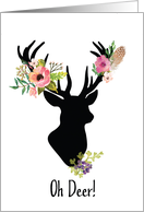 Oh Deer - Featuring Images of Silhouetted Deer with Floral Antlers card