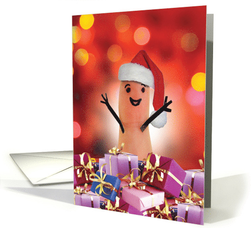 Christmas Finger Puppet Thank you for the Christmas Gift card