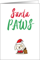Santa Paws It Was The Pun Before Christmas - Dog with Doodled Punny Saying card