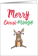 Merry Christmoose It Was The Pun Before Christmas - Moose with Doodled Punny Sayings card