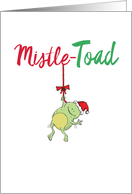 Mistletoad It Was The Pun Before Christmas - Frog with Doodled Punny Saying card