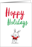 Hoppy Holidays It Was The Pun Before Christmas Bunny with Doodled Punny Saying card