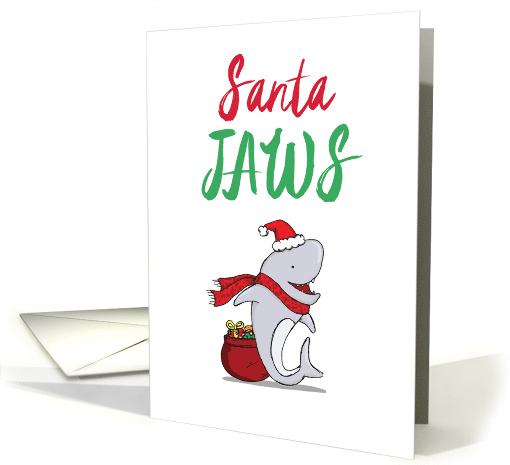 Shark with Doodled Punny Saying It Was The Pun Before Christmas card