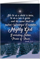 Christmas Quotes Isaiah 9:6 with Biblical Holiday Words For the Soul card